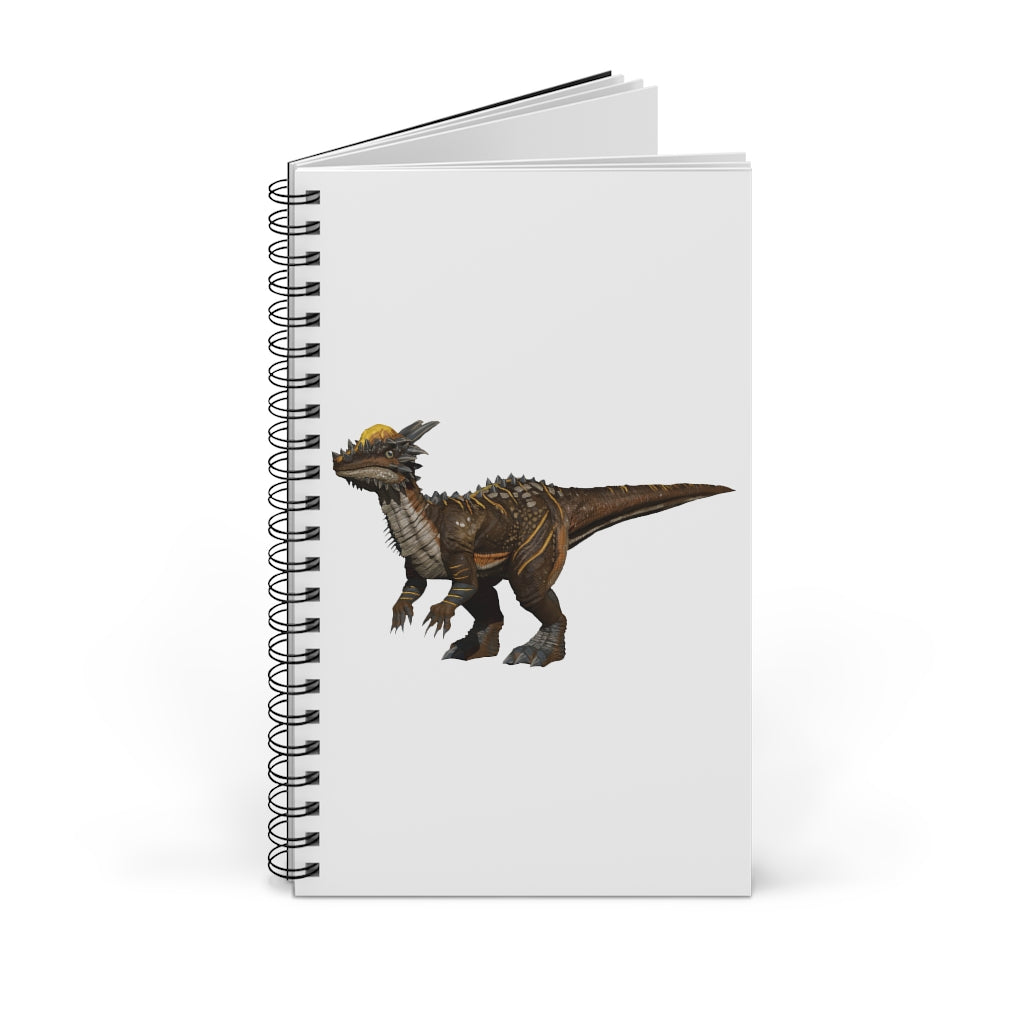 Pachycephalosaurus Spiral Journal featuring a vibrant dinosaur design, available in multiple styles including blank, dot grid, lined, and task manager.