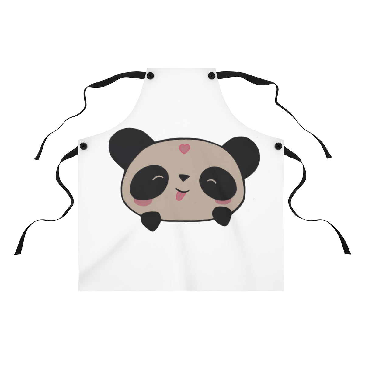 Stylish Panda Apron made from lightweight poly twill, featuring a unique design and black detachable twill straps.