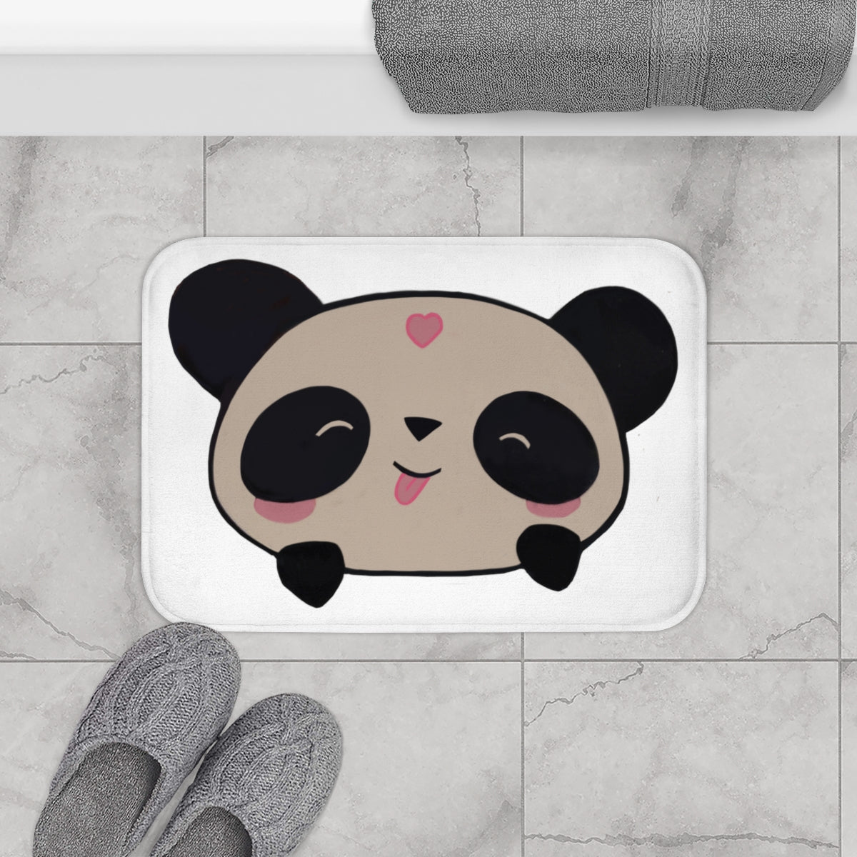 A stylish Panda Bath Mat featuring an adorable panda design with anti-slip backing, perfect for bathroom safety and decor.