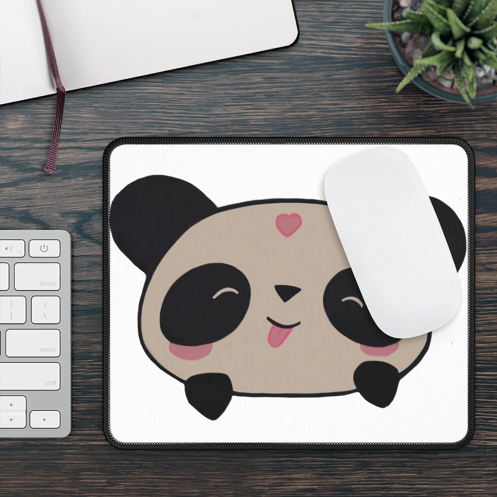 Panda Gaming Mouse Pad featuring vibrant designs and stitched edges, ideal for gaming and work.