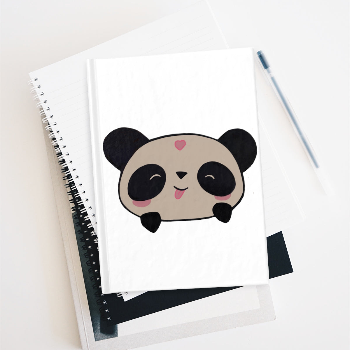 Panda Journal - Ruled Line with a durable hardcover and full wraparound print, showcasing its elegant design and structure.