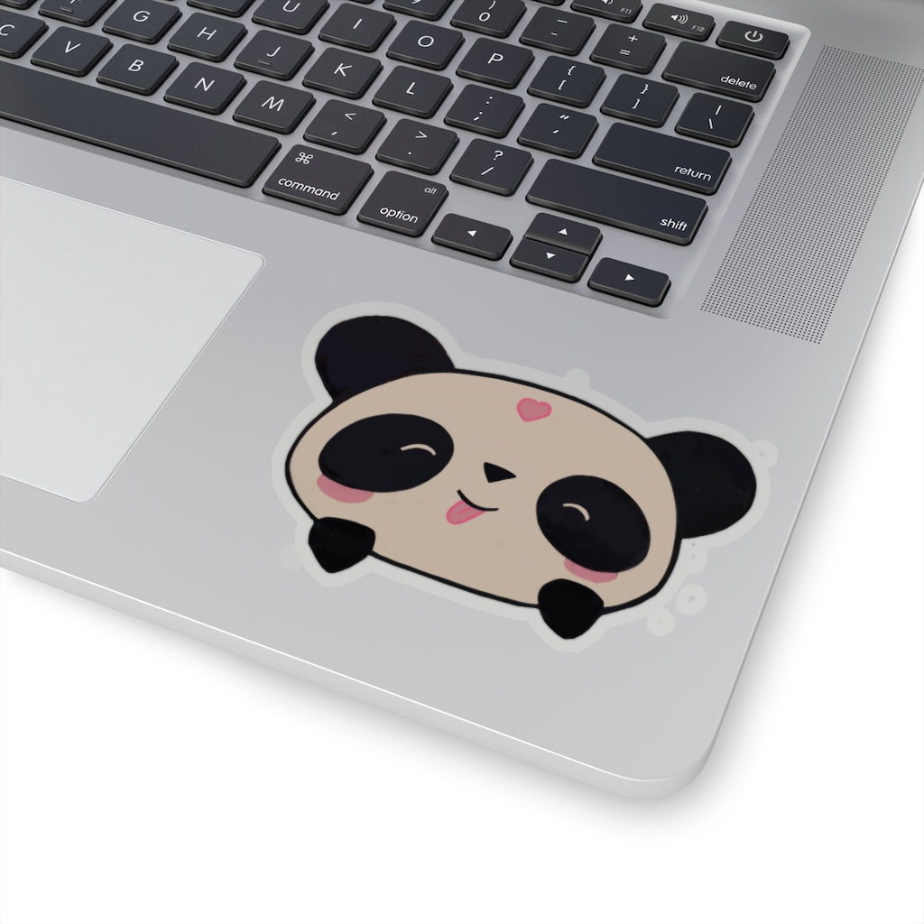 Panda Kiss-Cut Stickers showcasing various shapes and sizes on a white background.