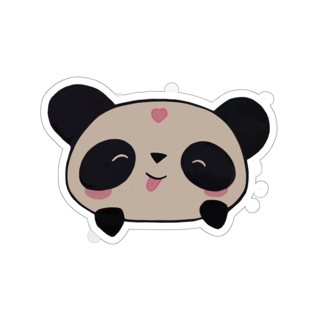 Panda Kiss-Cut Stickers showcasing various shapes and sizes on a white background.