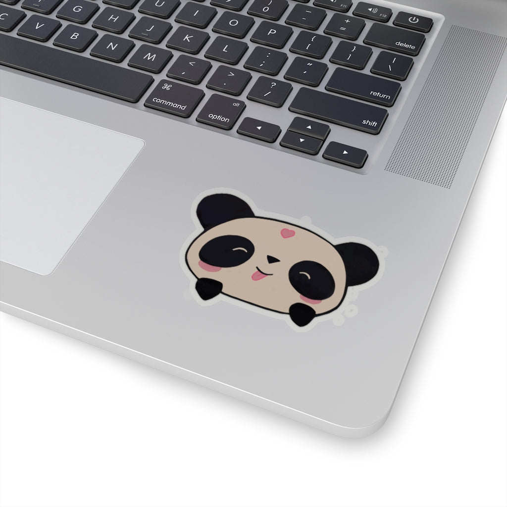 Panda Kiss-Cut Stickers showcasing various shapes and sizes on a white background.