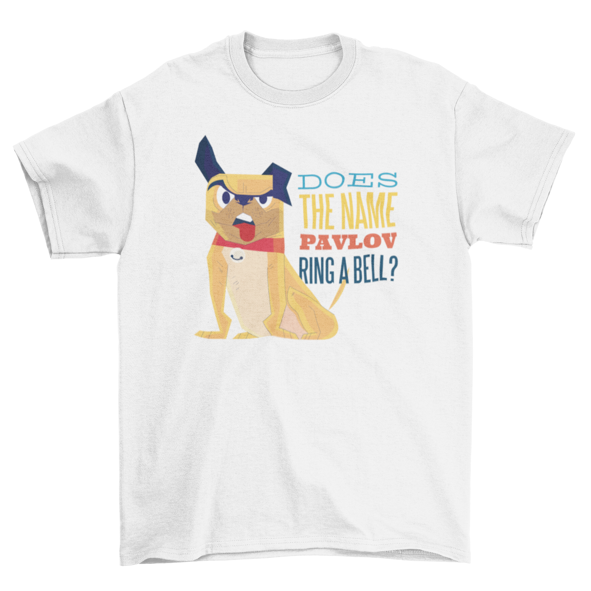 Pavlov Dog T-Shirt featuring an angry cool dog design with text about Pavlov.