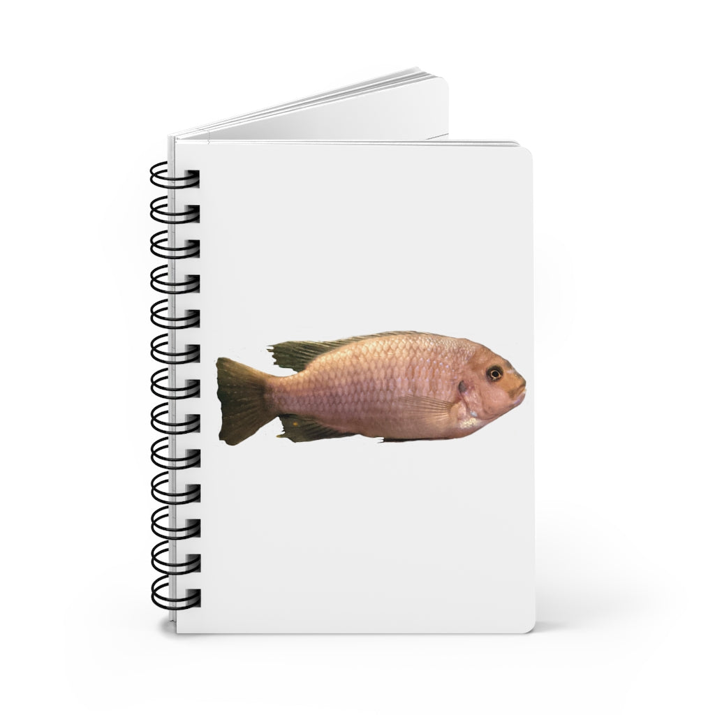 Peach Fish Spiral Bound Journal with glossy laminated cover and lined pages, perfect for writing and personalization.