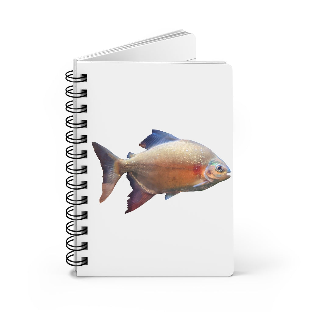 Peach Fish Spiral Bound Journal with glossy cover and lined pages, featuring a vibrant fish design.