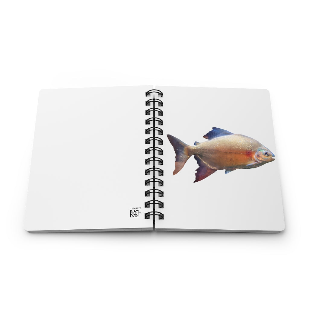 Peach Fish Spiral Bound Journal with glossy cover and lined pages, featuring a vibrant fish design.