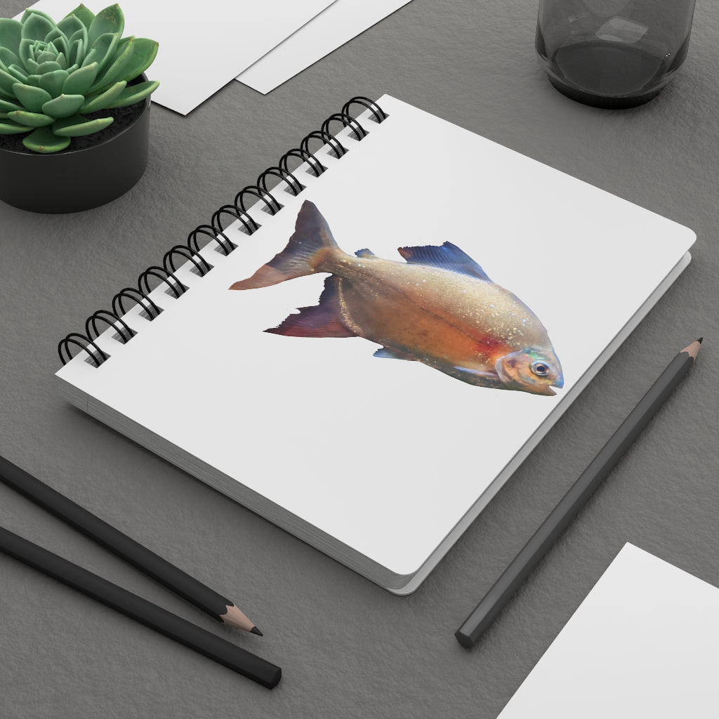 Peach Fish Spiral Bound Journal with glossy cover and lined pages, featuring a vibrant fish design.