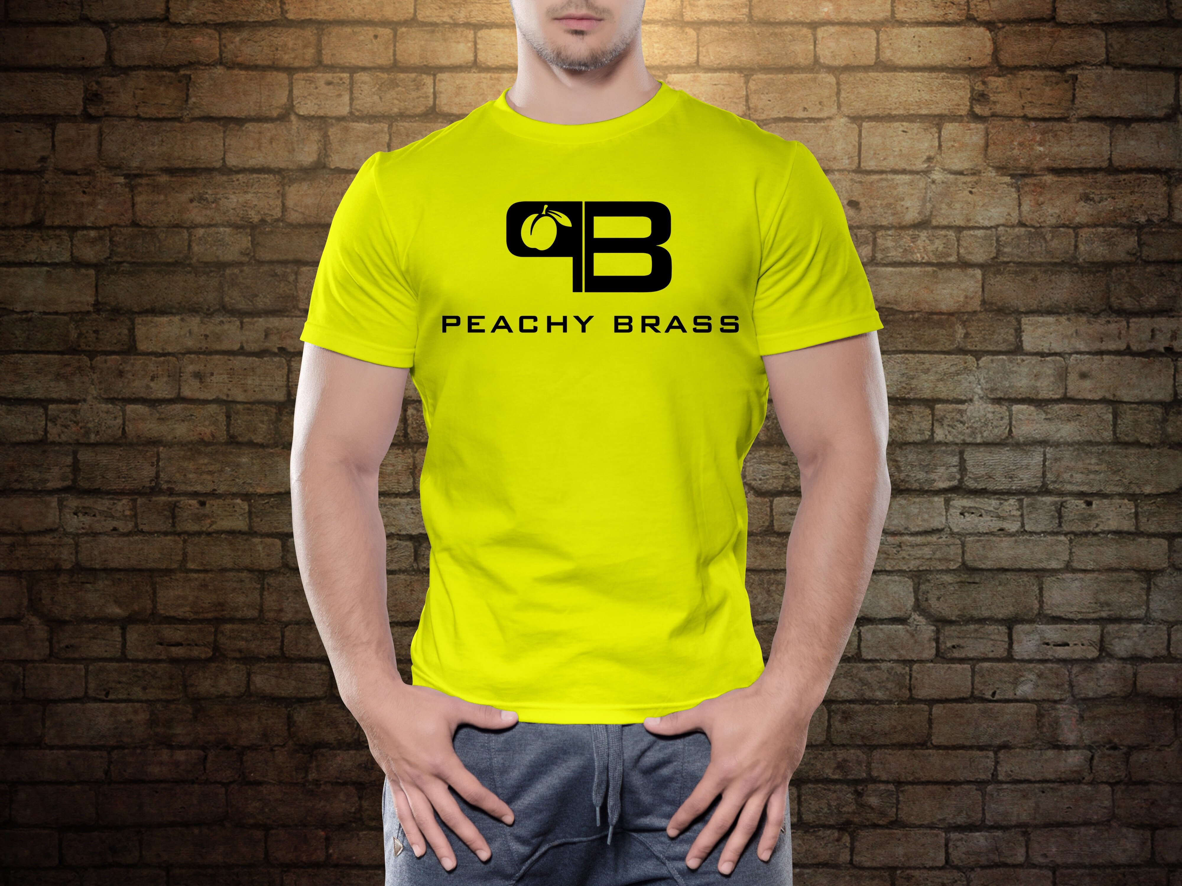 A vibrant peachy yellow shirt with short sleeves, showcasing a seamless collar and double-needle stitching.