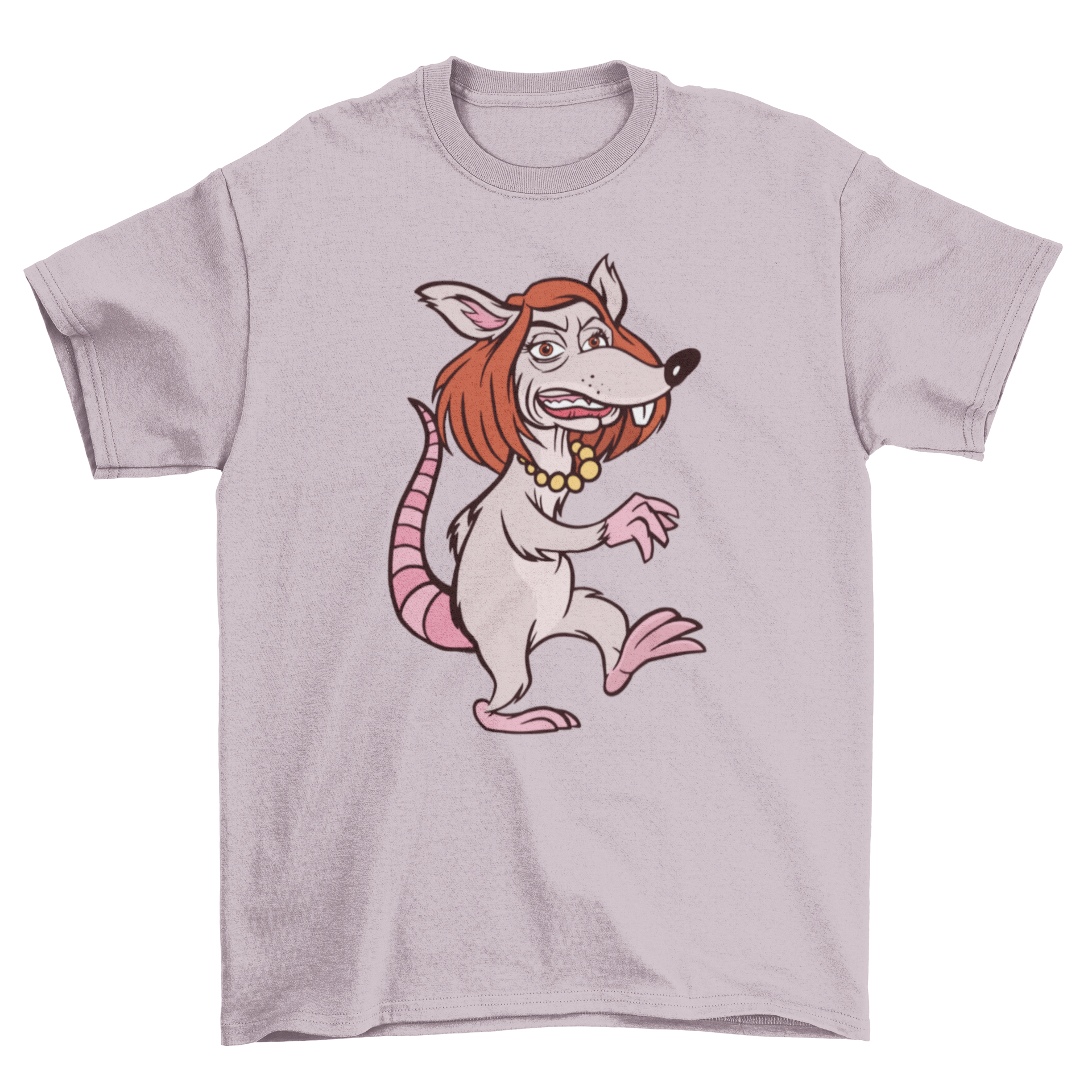 A humorous t-shirt featuring an illustration of Nancy Pelosi as a rat, showcasing a funny political design.