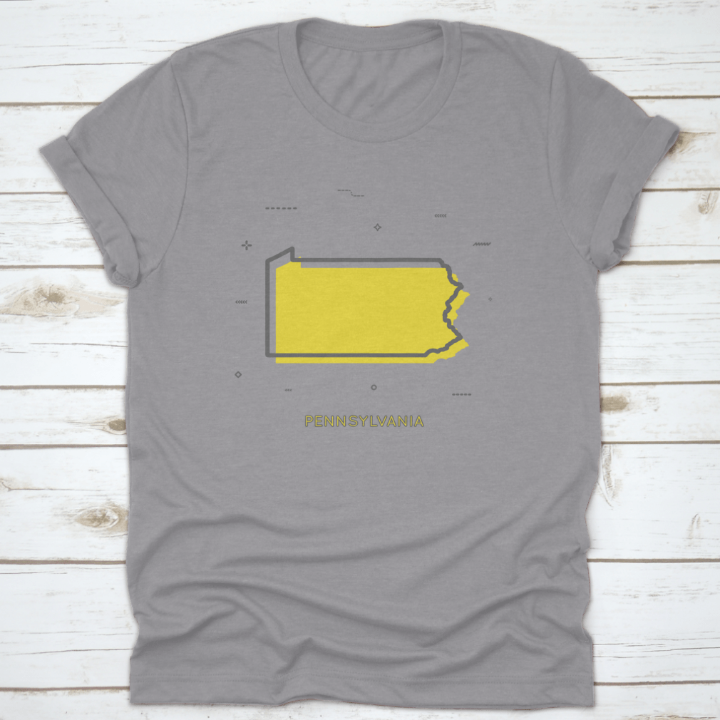 Thin line style infographic icon of Pennsylvania map, showcasing minimalist design.