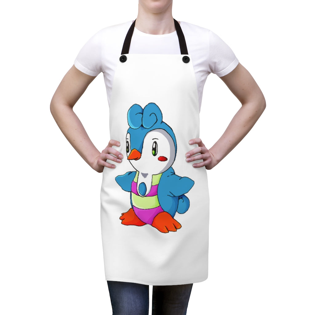 Stylish Penny Apron made of lightweight polyester with black detachable twill straps and custom design.