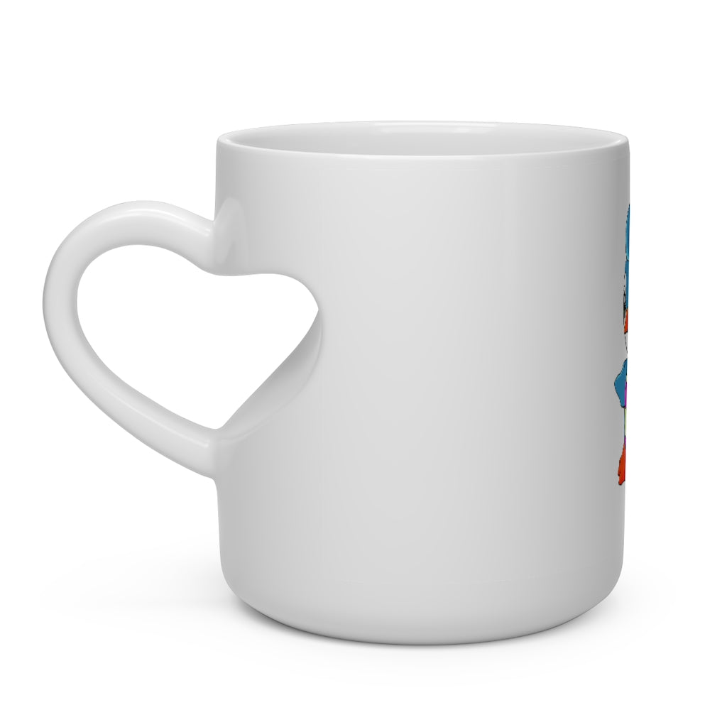 Penny Heart Shape Mug in white ceramic with a heart-shaped handle, perfect for hot beverages.