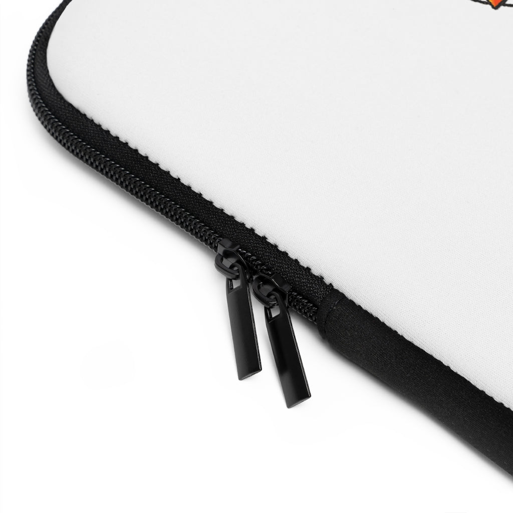 Penny Laptop Sleeve featuring a customizable front design and black polyester back, showcasing its sleek and modern look.