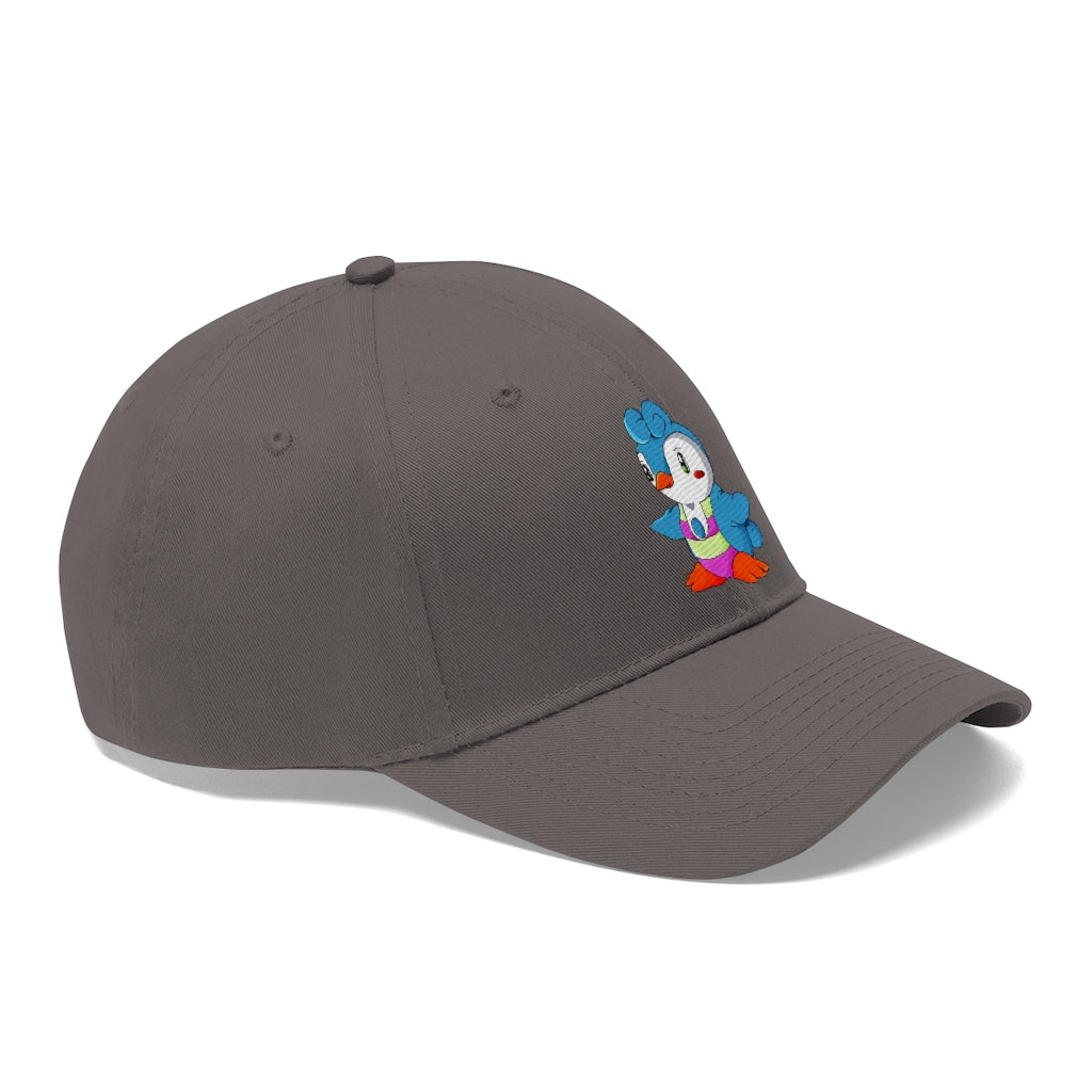 Penny Unisex Twill Hat featuring a classic 6-panel design in durable 100% cotton twill with adjustable Velcro closure.