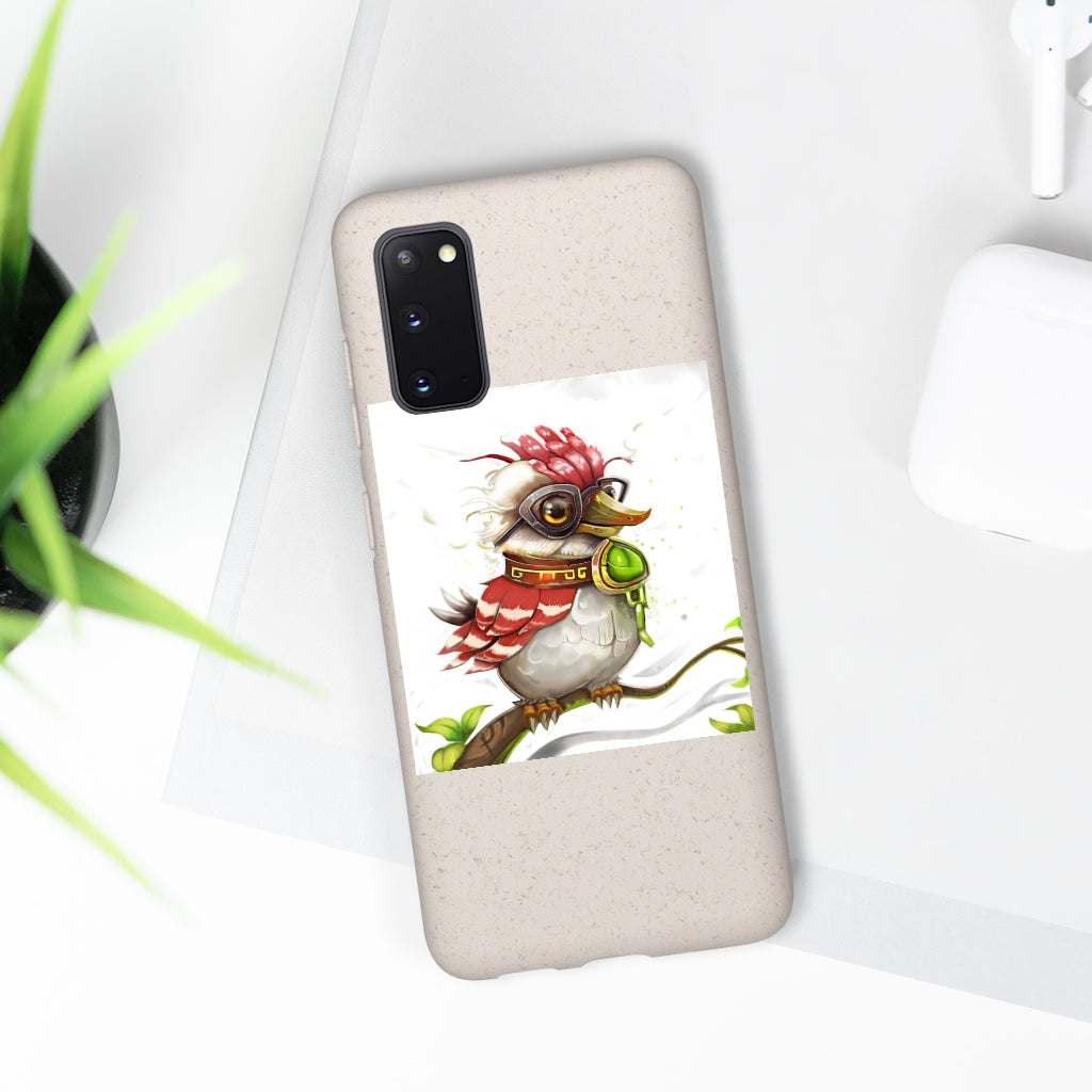 Pete the Sweet Little Bird Biodegradable Case, showcasing its slim design and eco-friendly materials, perfect for sustainable phone protection.