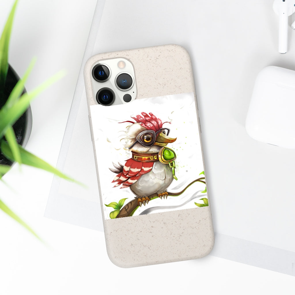 Pete the Sweet Little Bird Biodegradable Case, showcasing its slim design and eco-friendly materials, perfect for sustainable phone protection.