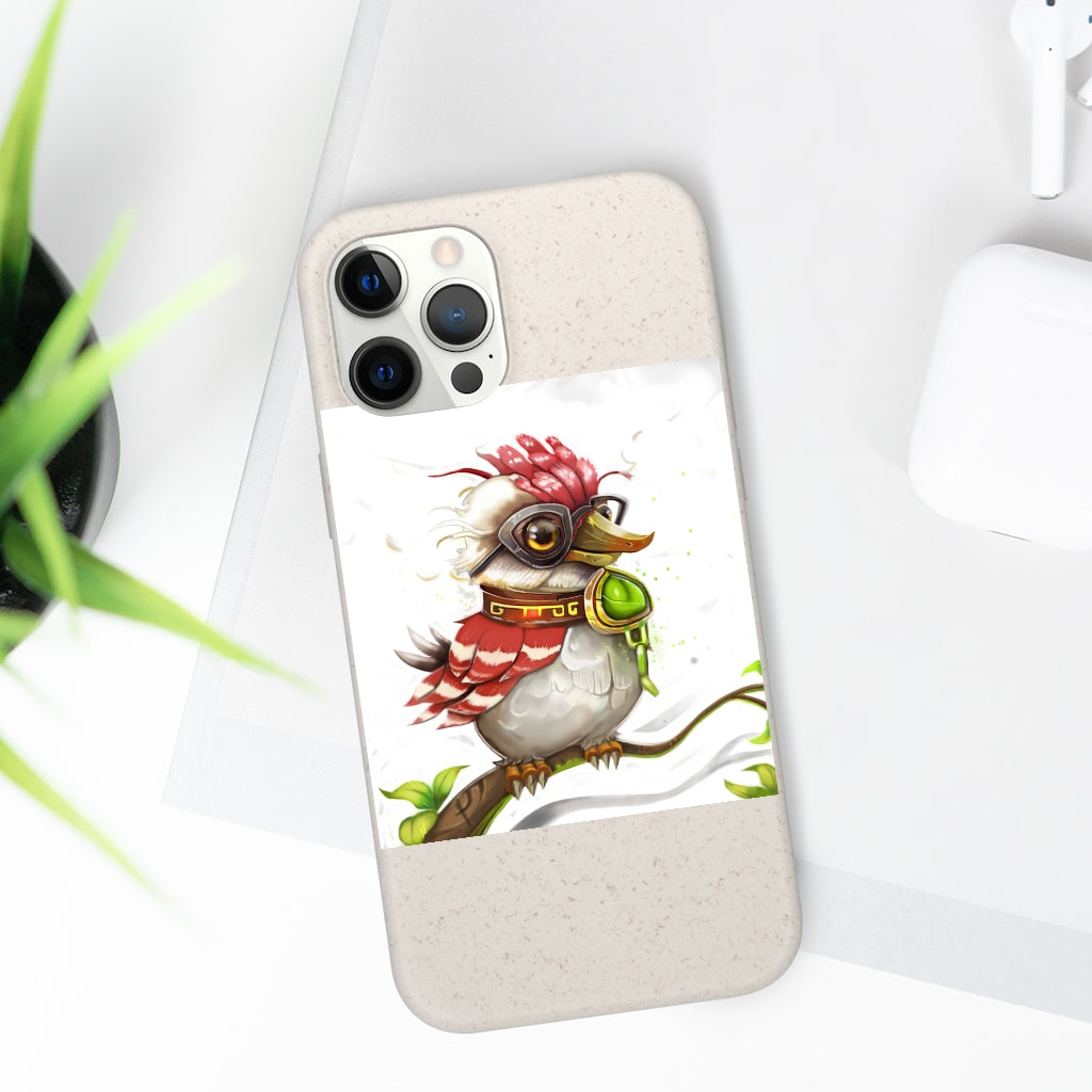 Pete the Sweet Little Bird Biodegradable Case, showcasing its slim design and eco-friendly materials, perfect for sustainable phone protection.