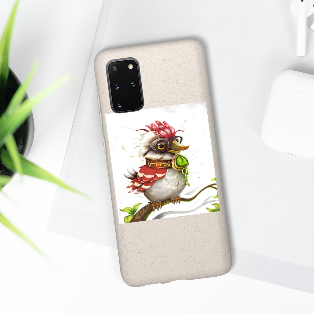 Pete the Sweet Little Bird Biodegradable Case, showcasing its slim design and eco-friendly materials, perfect for sustainable phone protection.