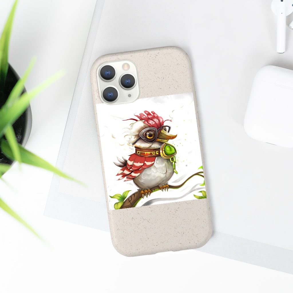 Pete the Sweet Little Bird Biodegradable Case, showcasing its slim design and eco-friendly materials, perfect for sustainable phone protection.