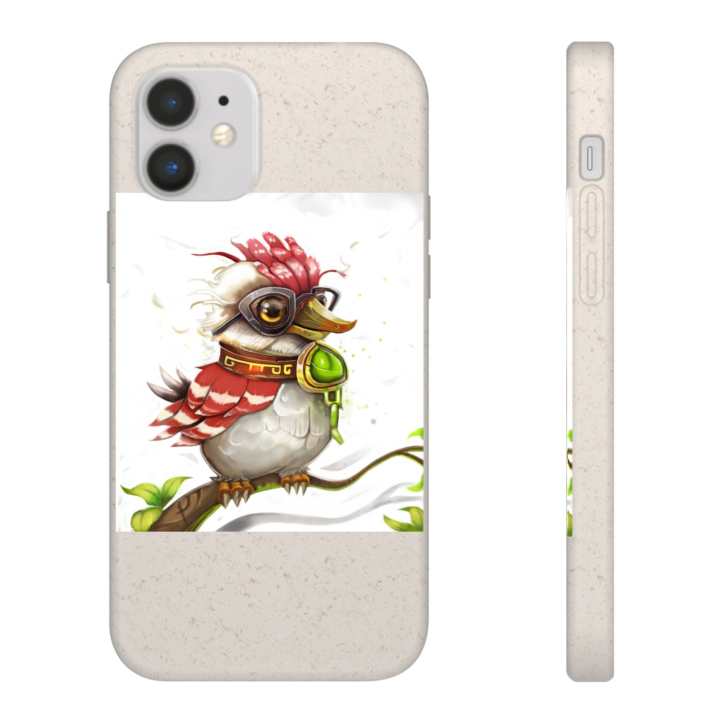 Pete the Sweet Little Bird Biodegradable Case, showcasing its slim design and eco-friendly materials, perfect for sustainable phone protection.