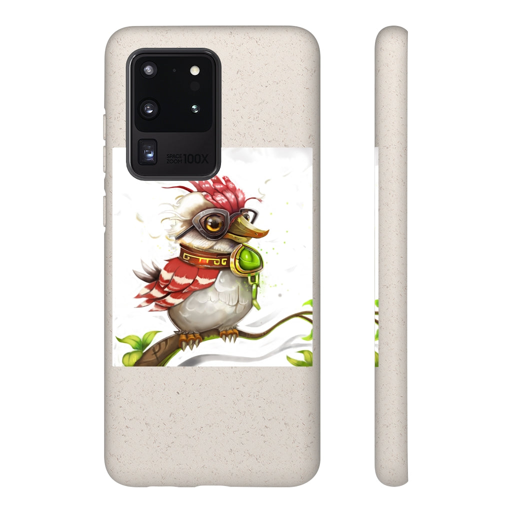 Pete the Sweet Little Bird Biodegradable Case, showcasing its slim design and eco-friendly materials, perfect for sustainable phone protection.