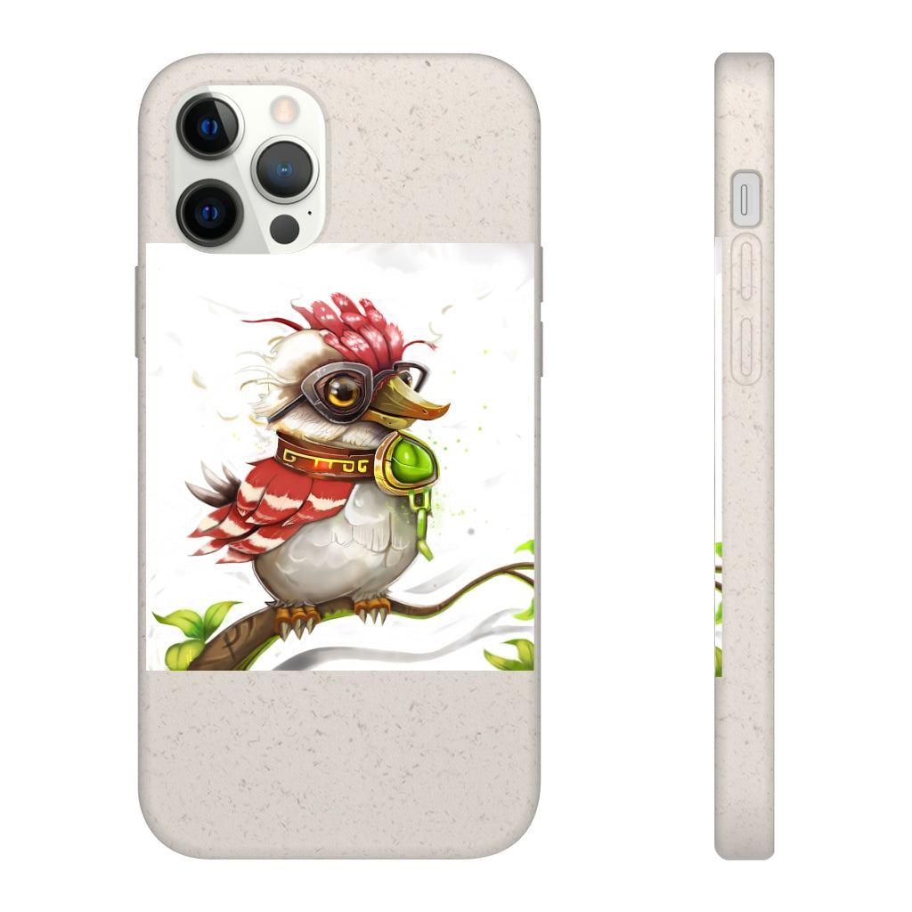 Pete the Sweet Little Bird Biodegradable Case, showcasing its slim design and eco-friendly materials, perfect for sustainable phone protection.