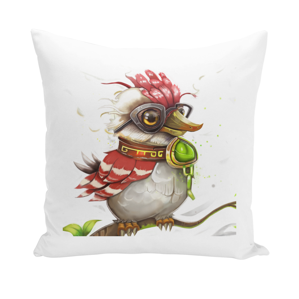 Pete the Sweet Little Bird Throw Pillows featuring vibrant designs and quality fabric, perfect for home decor.