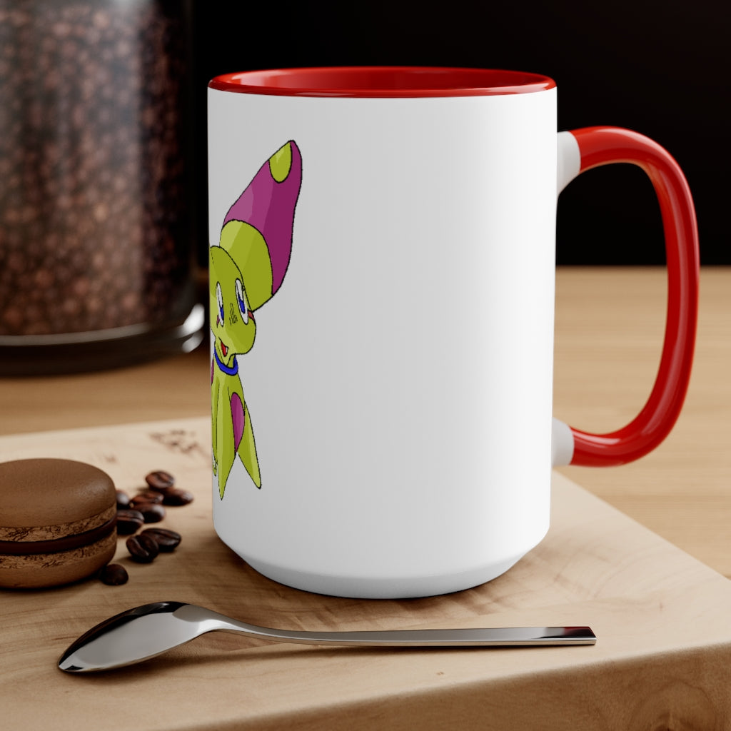 Phaff Accent Mug showcasing a two-tone design with a white exterior and a colored interior, available in red, pink, and black options.