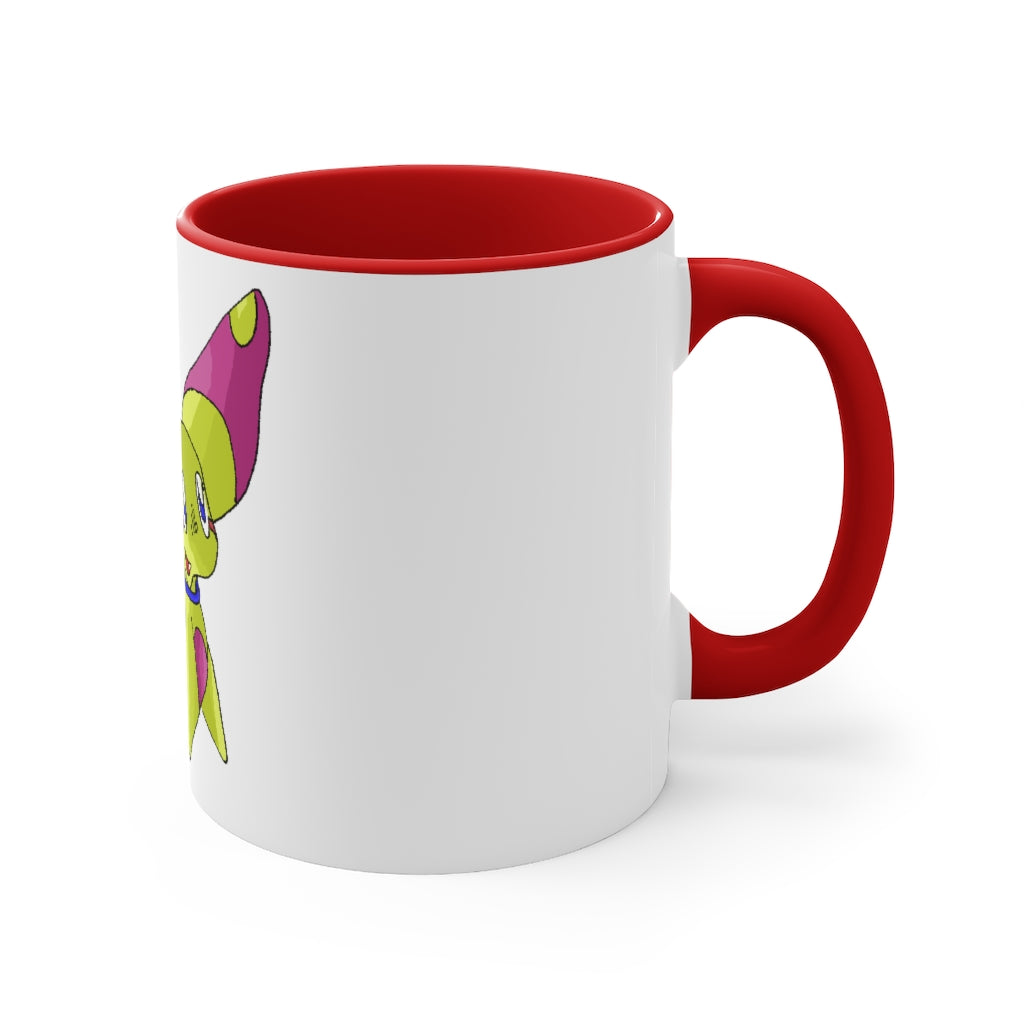 Phaff Accent Mug showcasing a two-tone design with a white exterior and a colored interior, available in red, pink, and black options.