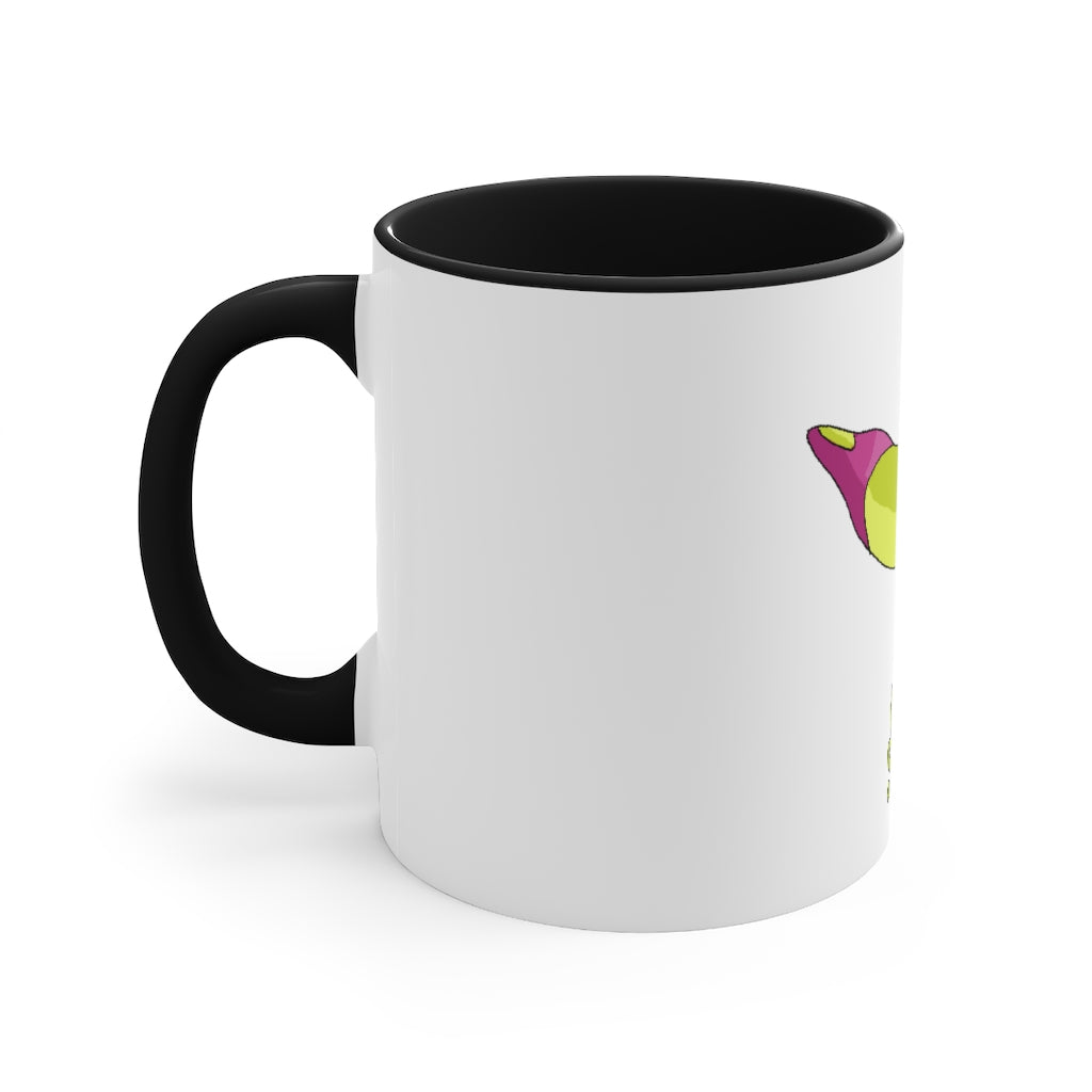 Phaff Accent Mug showcasing a two-tone design with a white exterior and a colored interior, available in red, pink, and black options.