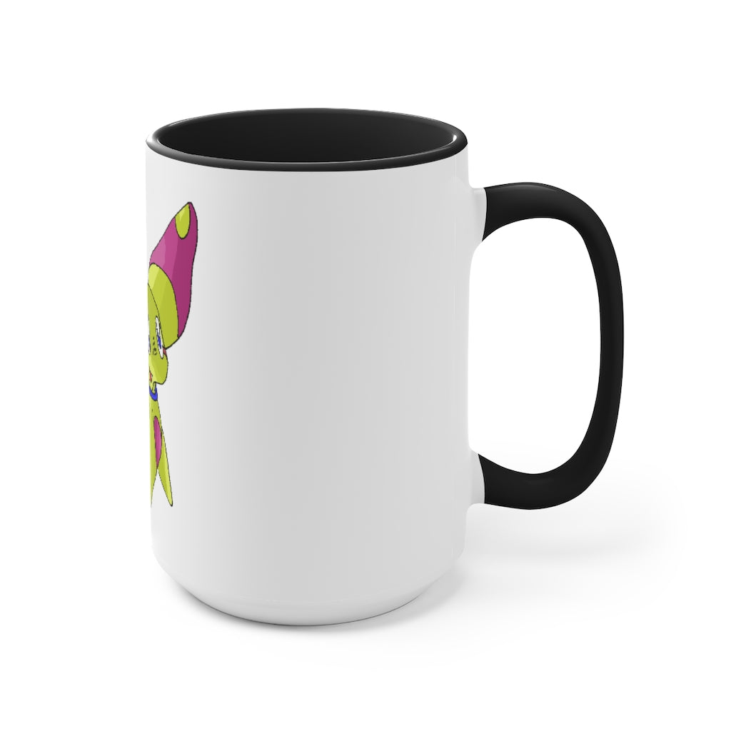 Phaff Accent Mug showcasing a two-tone design with a white exterior and a colored interior, available in red, pink, and black options.