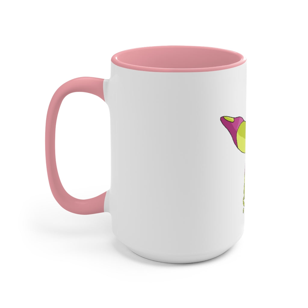 Phaff Accent Mug showcasing a two-tone design with a white exterior and a colored interior, available in red, pink, and black options.