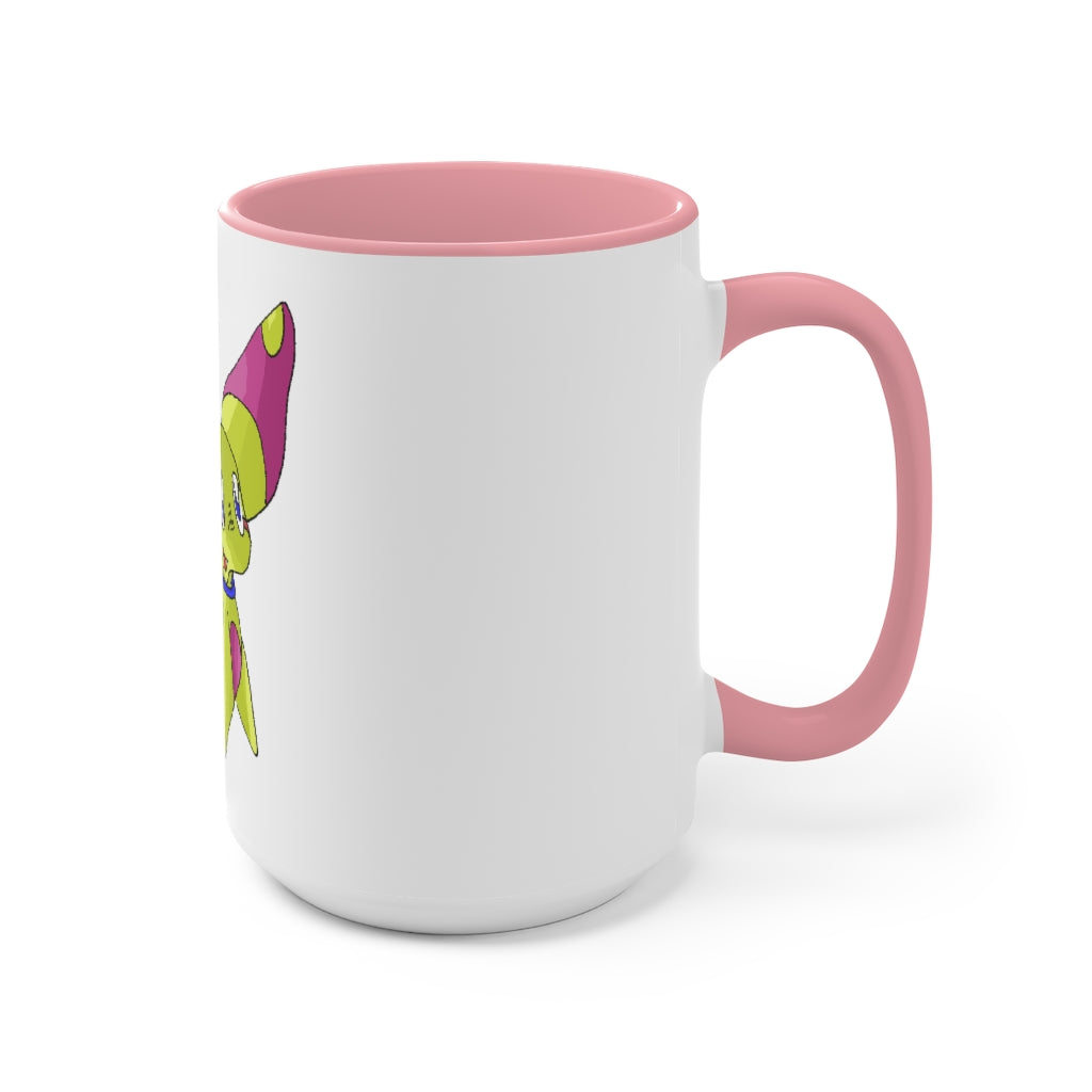 Phaff Accent Mug showcasing a two-tone design with a white exterior and a colored interior, available in red, pink, and black options.