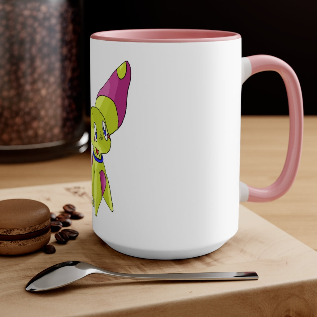 Phaff Accent Mug showcasing a two-tone design with a white exterior and a colored interior, available in red, pink, and black options.