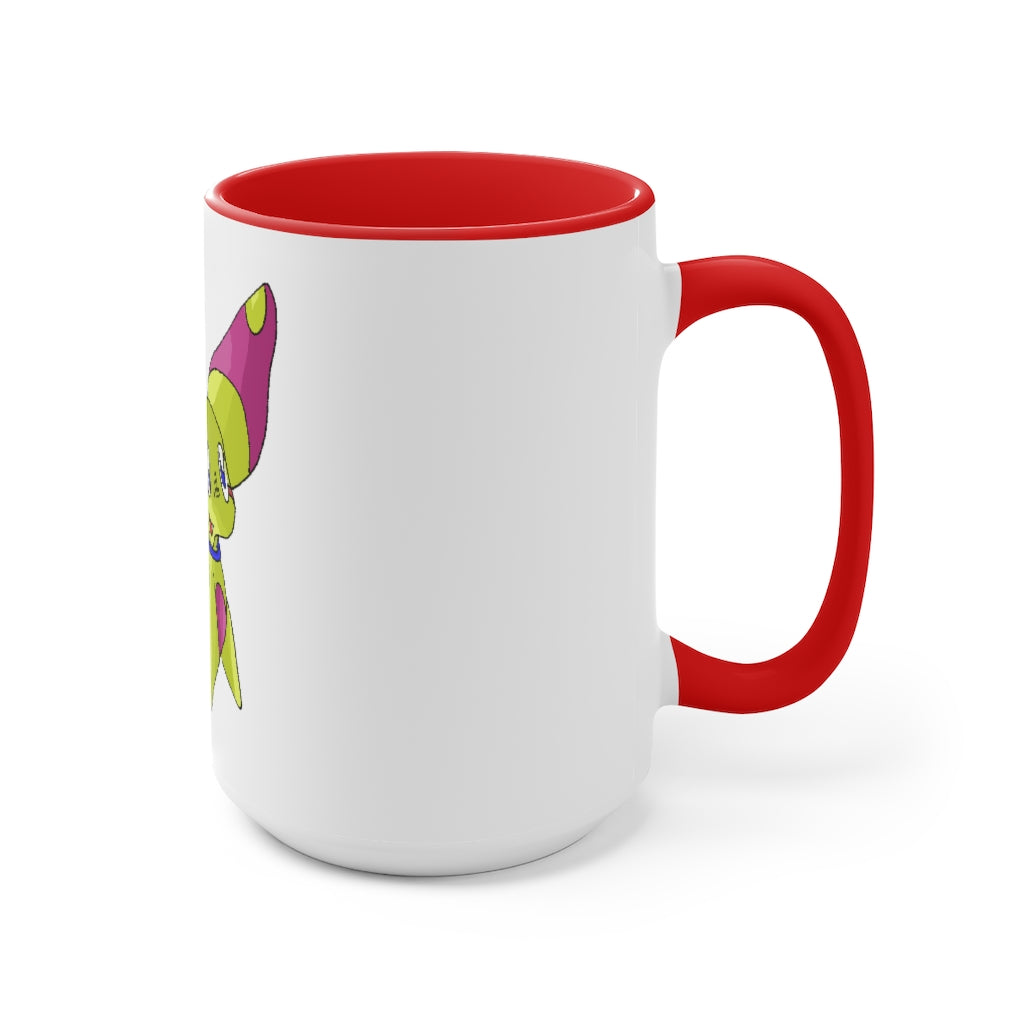 Phaff Accent Mug showcasing a two-tone design with a white exterior and a colored interior, available in red, pink, and black options.