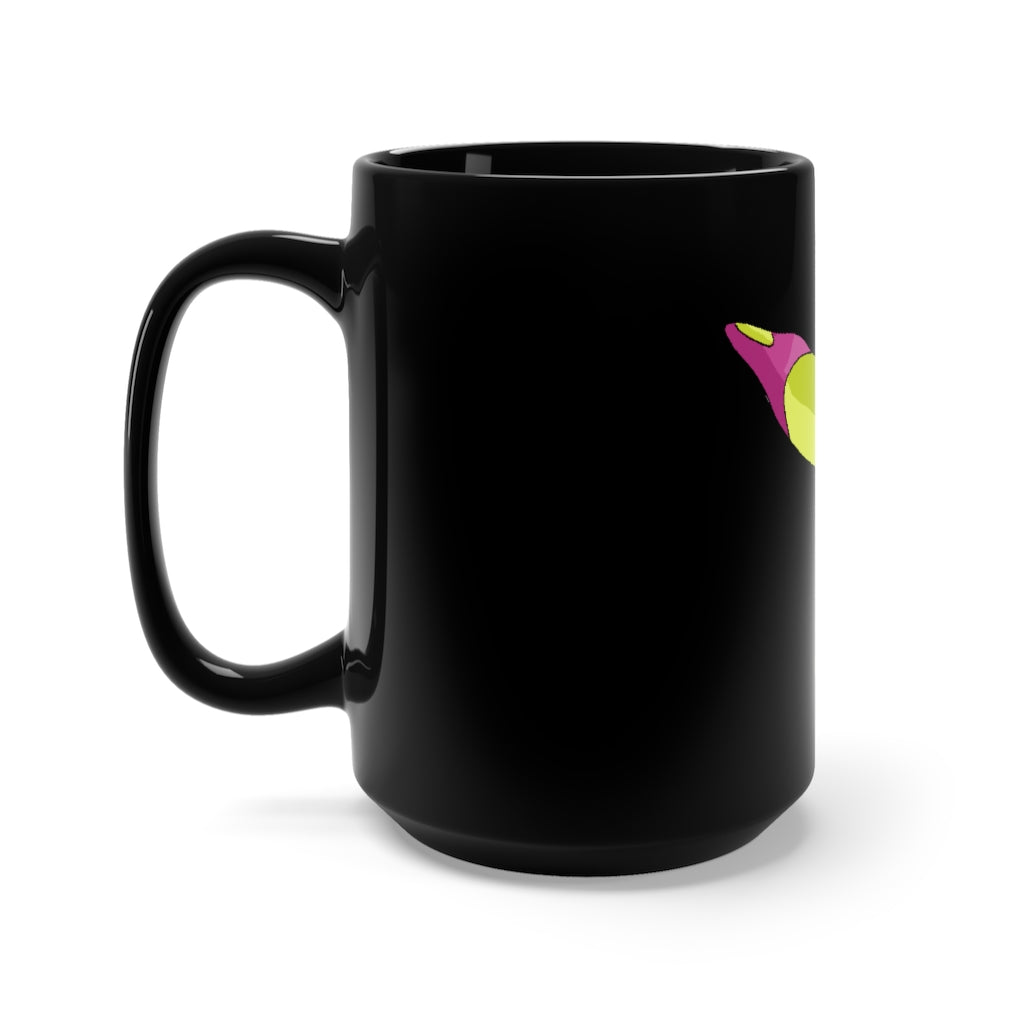 Phaff Black Mug 15oz featuring a sleek black ceramic design with rounded corners and a comfortable C-handle.