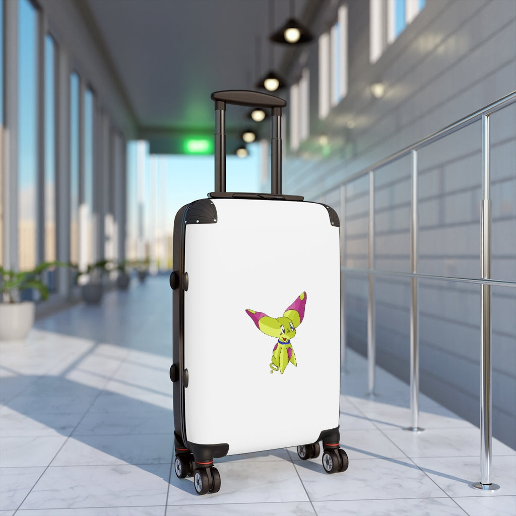 Phaff Cabin Suitcase featuring a personalized design, lightweight polycarbonate shell, and 360° swivel wheels.