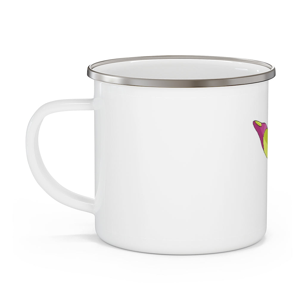 Phaff Enamel Camping Mug with a stylish design, featuring a C-handle and personalized printing options.