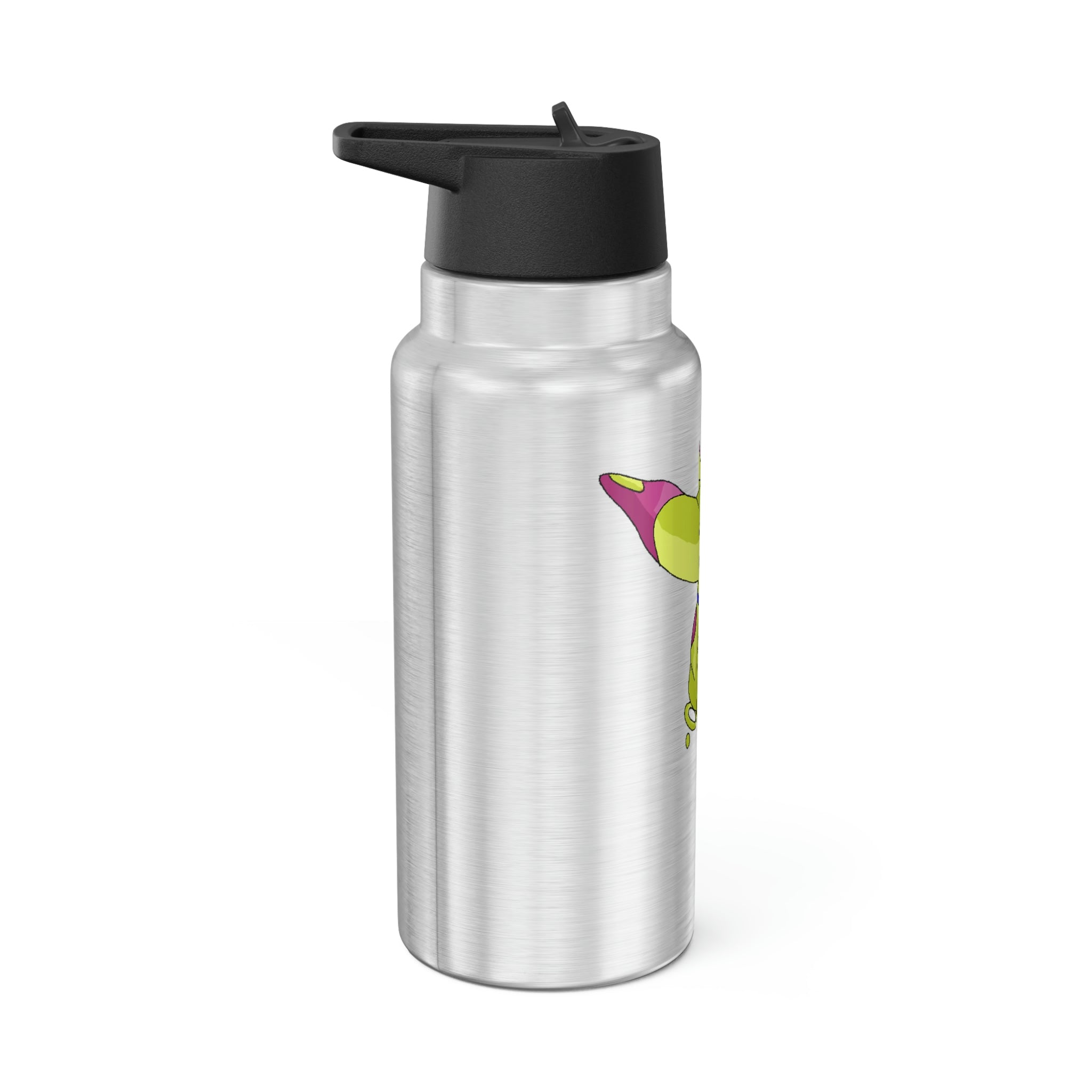 Phaff Gator Tumbler in stainless steel with a custom design and plastic straw, showcasing its 32oz capacity.