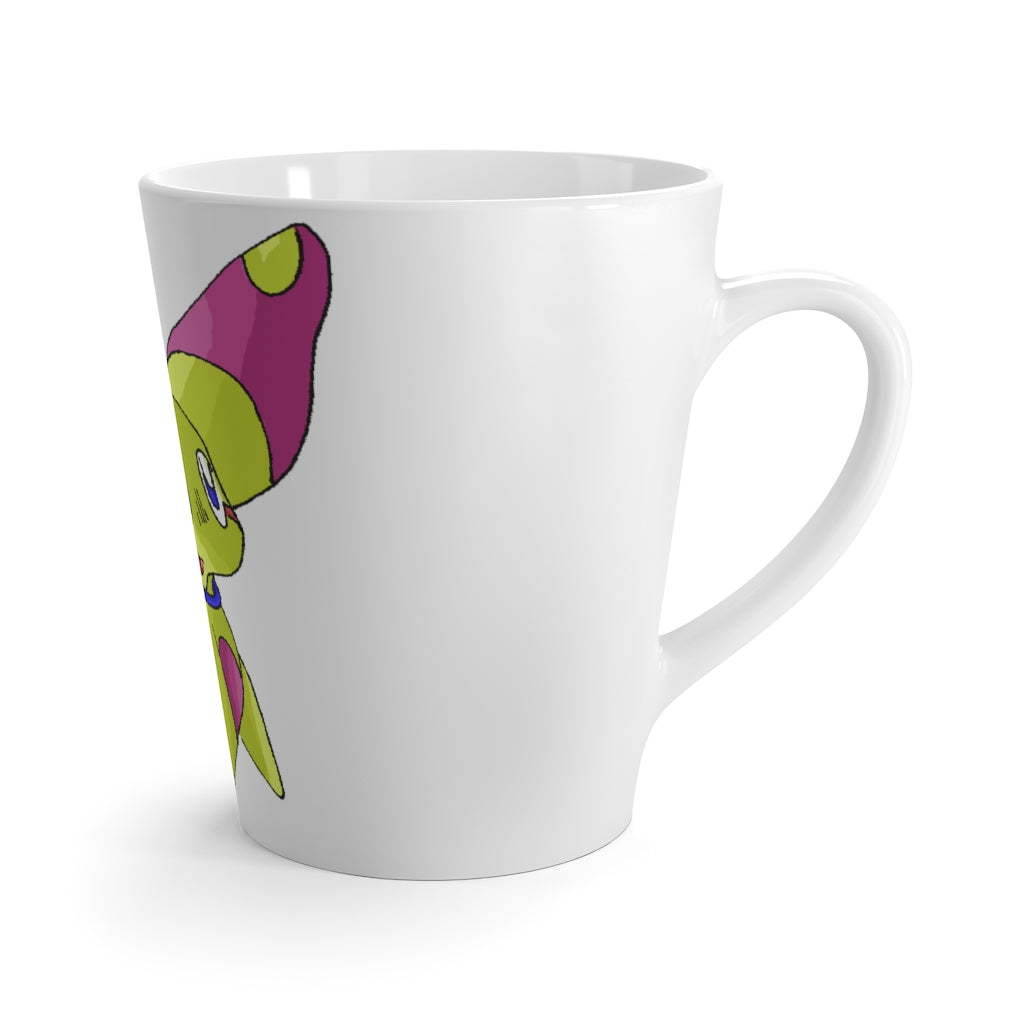 Phaff Latte Mug in white ceramic with rounded corners and C-handle, perfect for enjoying lattes.