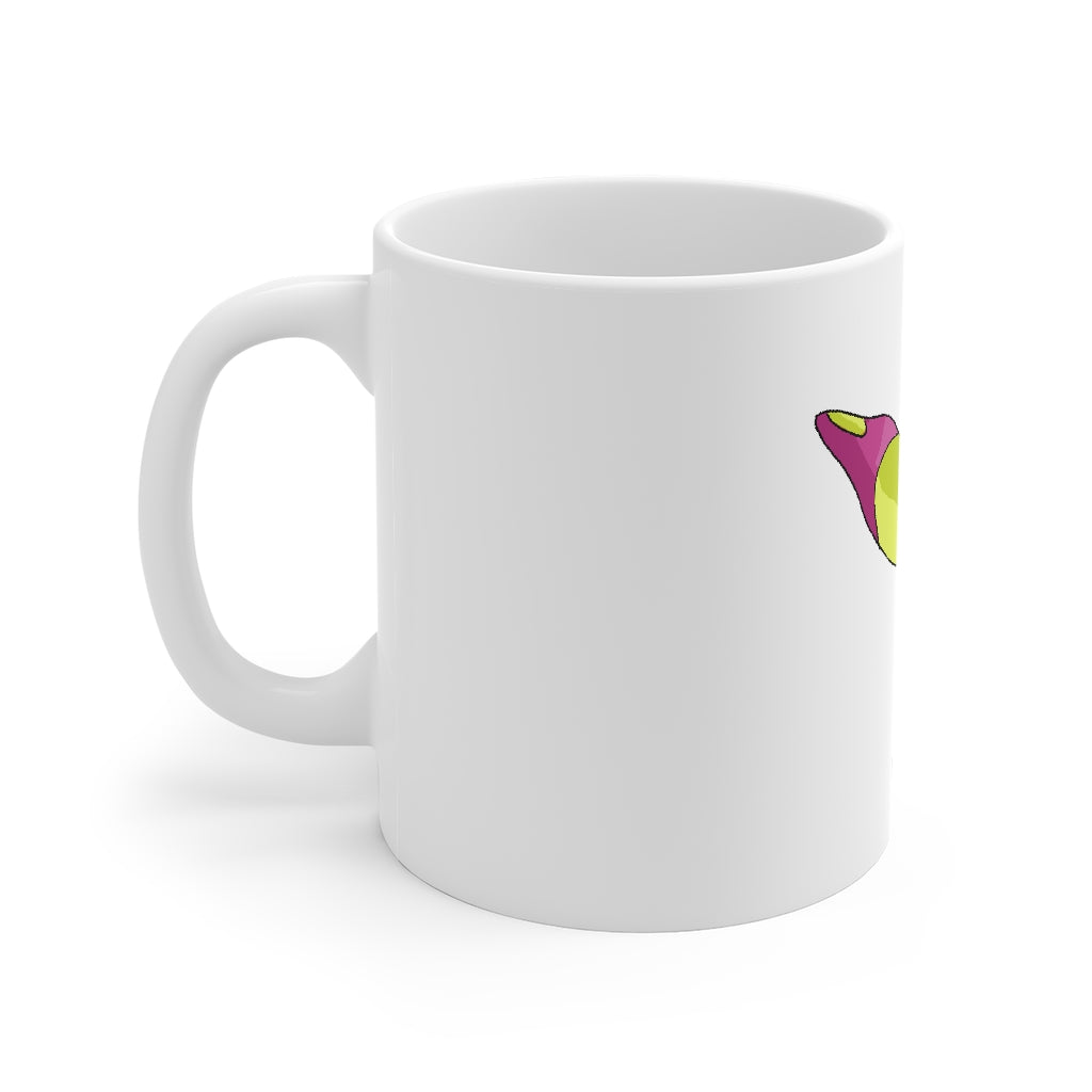 Phaff Mug 11oz, a white ceramic mug with rounded corners and a C-handle, perfect for coffee, tea, and hot chocolate.