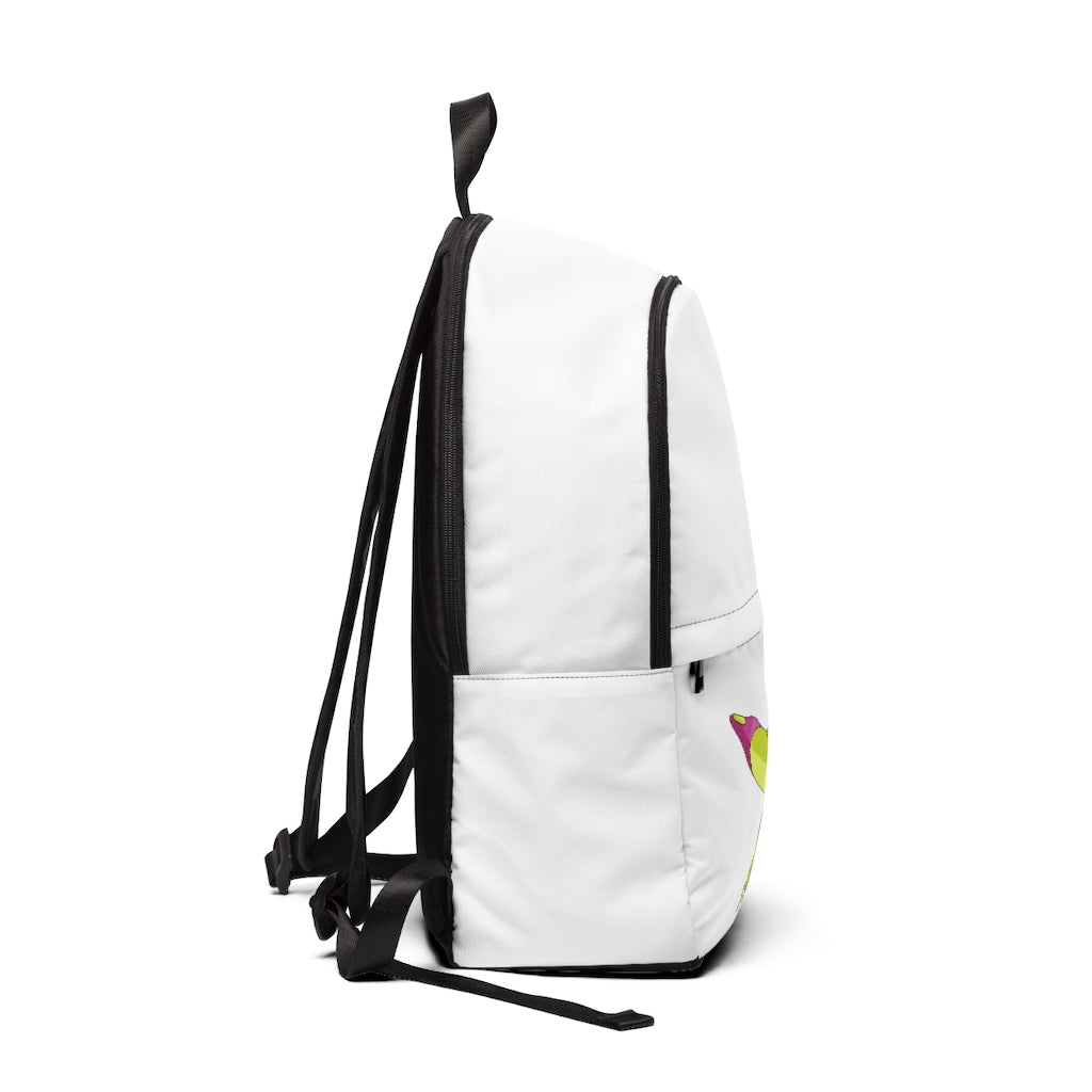 Phaff Unisex Fabric Backpack in a stylish design, featuring adjustable straps and a padded back panel, perfect for school and travel.