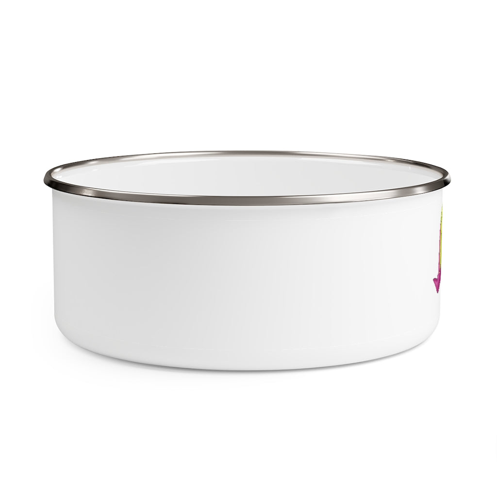 Phaffoff Enamel Bowl featuring a stylish design with a translucent lid, available in three sizes, made from durable stainless steel.