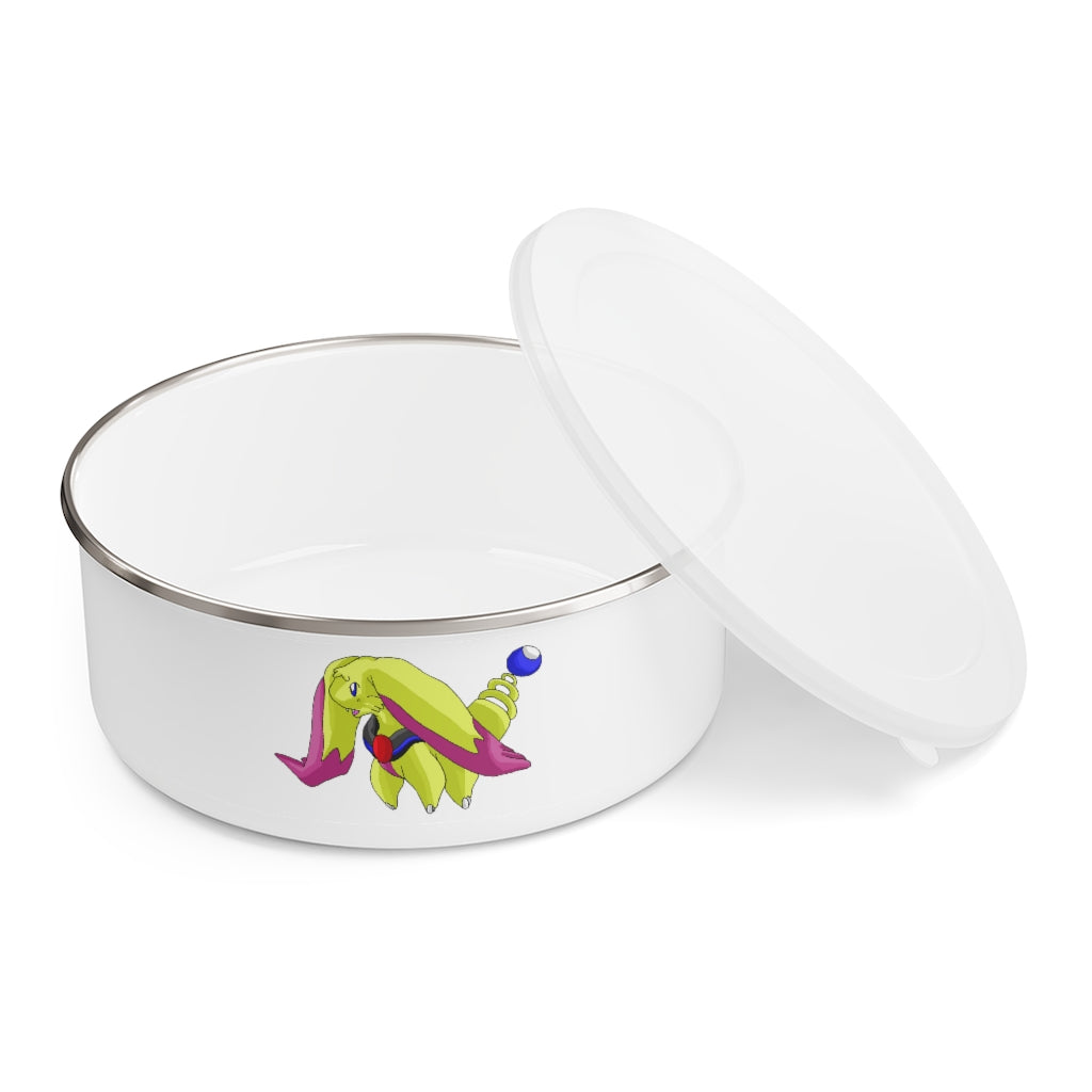 Phaffoff Enamel Bowl featuring a stylish design with a translucent lid, available in three sizes, made from durable stainless steel.