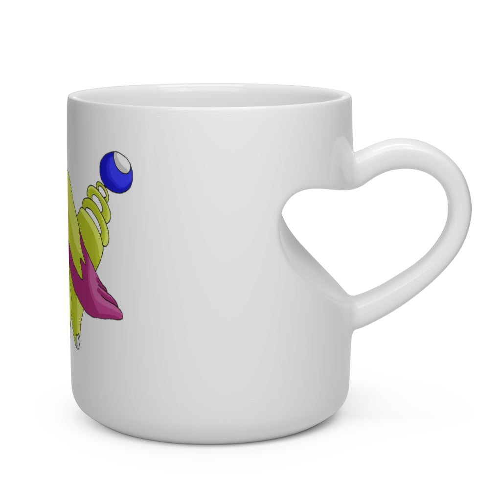 Phaffoff Heart Shape Mug, white ceramic with a heart-shaped handle, perfect for hot beverages.