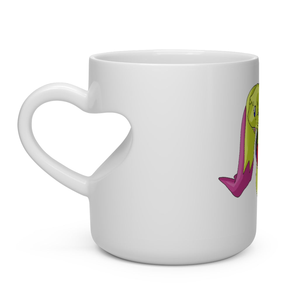 Phaffoff Heart Shape Mug, white ceramic with a heart-shaped handle, perfect for hot beverages.