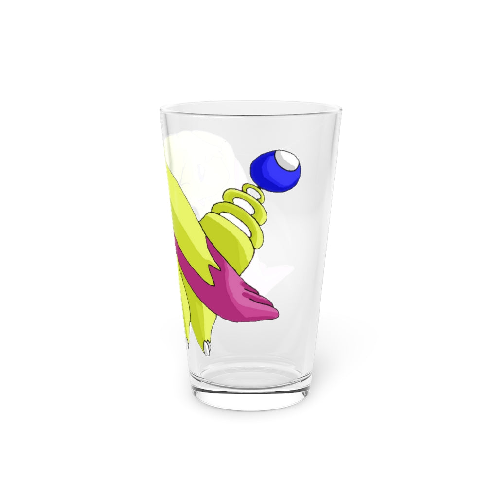 Phaffoff Pint Glass, 16oz, clear glass with custom printed design, perfect for beverages.