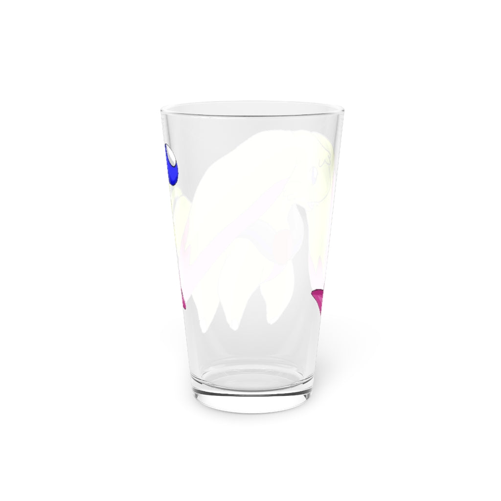 Phaffoff Pint Glass, 16oz, clear glass with custom printed design, perfect for beverages.